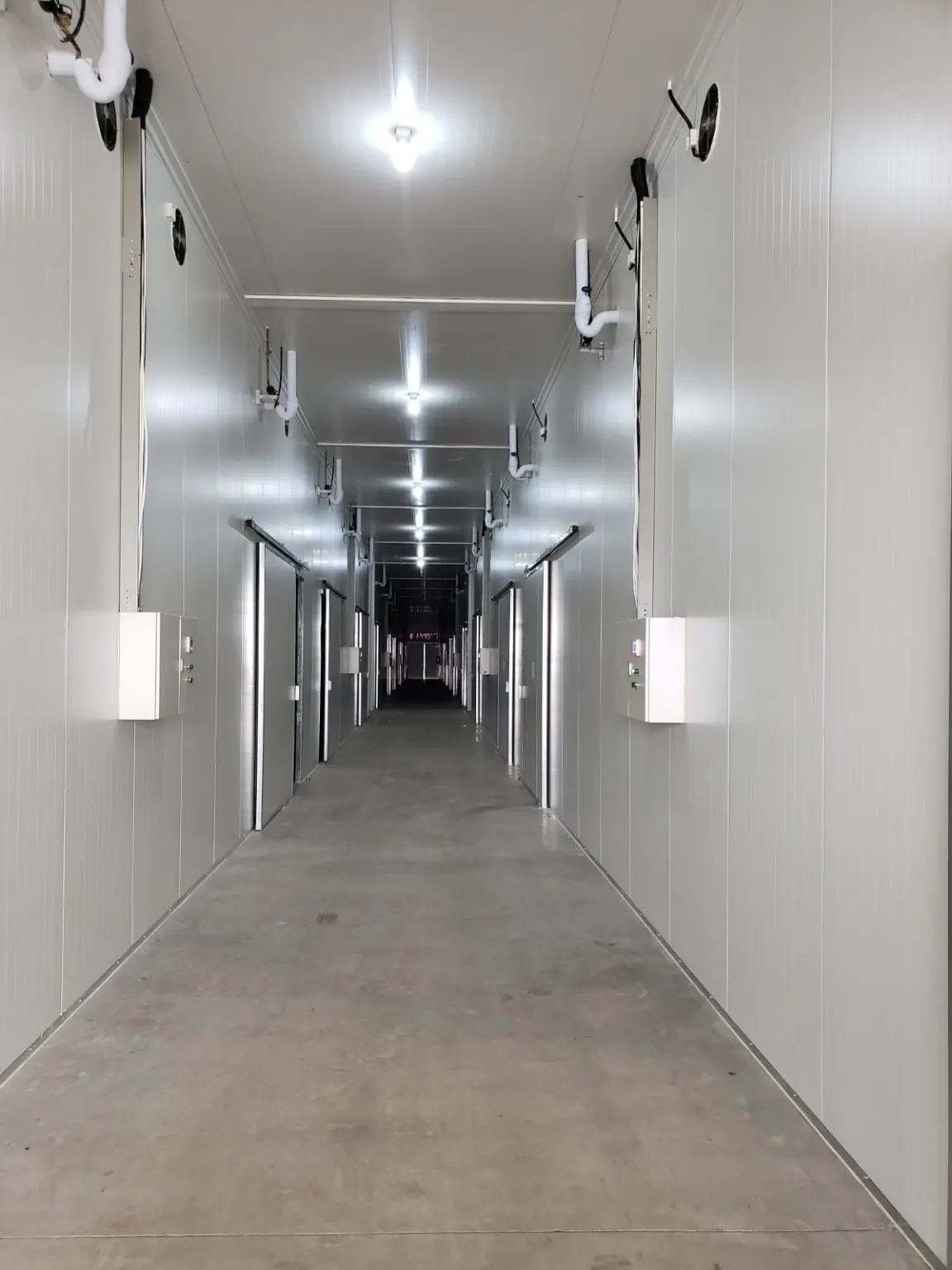 Clean controlled production corridor at GEM Shandong mushroom facility